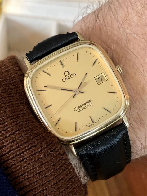 omega seamaster quartz gold watch|omega seamaster quartz watch vintage.